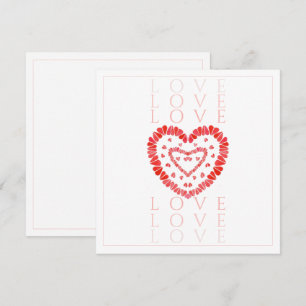 TARJETA PLANA CUADRADA DE 5,25" LOVE