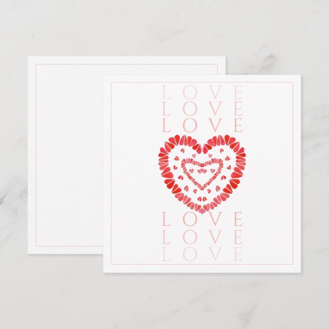 TARJETA PLANA CUADRADA DE 5,25" LOVE (Anverso / Reverso)