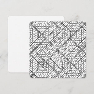 TARJETA PLANA CUADRADA DE 5,25" TEJIDO ARGYLE BLAN