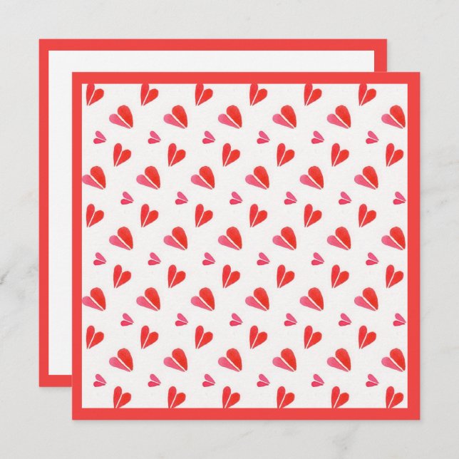 Tarjeta plana cuadrada II de 5,25" MINI HEARTS (Anverso / Reverso)