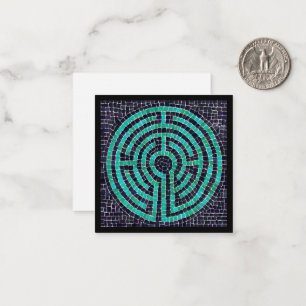 Tarjeta plana cuadrada LABYRINTH III de 2,5" / neg