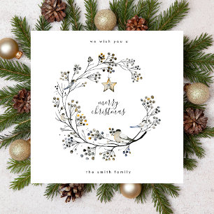 Tarjeta plana cuadrada mínima de Feliz Navidad Est