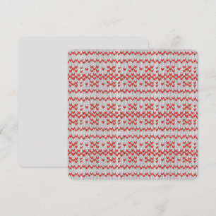 Tarjeta plana cuadrada RED NORDIC KNIT 5.25"