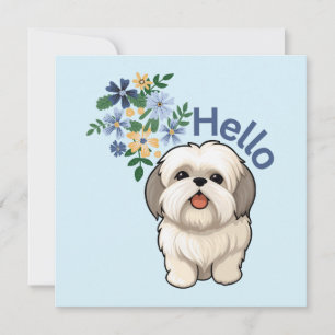 Tarjeta plana Cute Dog Hello