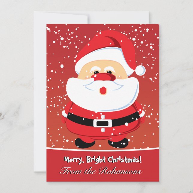 Tarjeta plana Cute Santa Claus (Anverso)