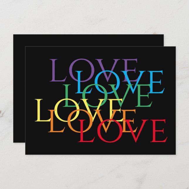 Tarjeta plana de 4.5x6.25 RAINBOW LOVE II (Anverso / Reverso)