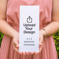 Tarjeta plana de 4" x 9" - Programa de bodas