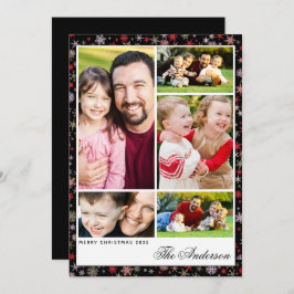 Tarjeta plana de 5 Navidades de nombres personaliz