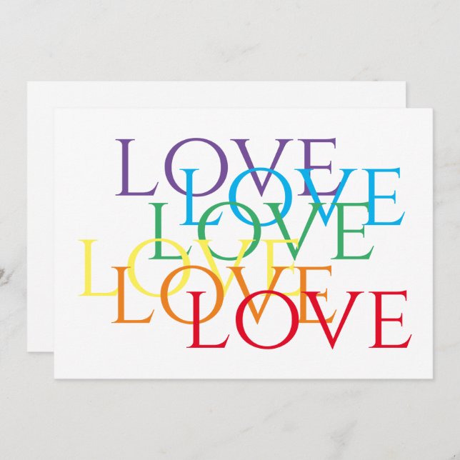 Tarjeta plana de 5 x 7 para RAINBOW LOVE (Anverso / Reverso)