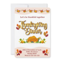 Tarjeta plana de 'Acción de Gracias'