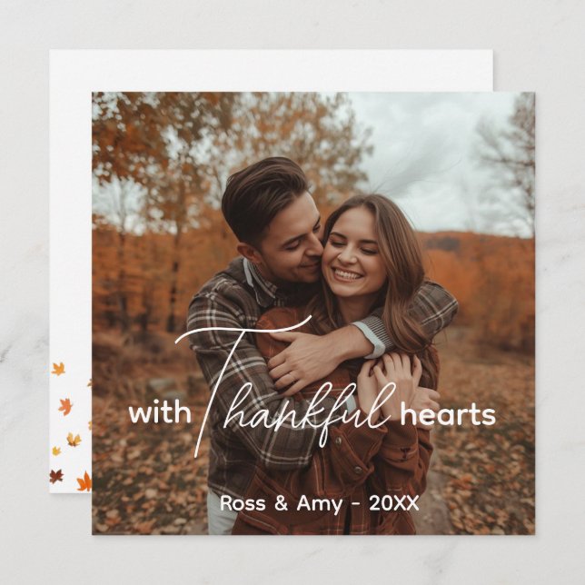 Tarjeta plana de Acción de Gracias,Personalizado d (Anverso / Reverso)