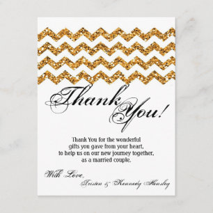 Tarjeta plana de agradecimiento 4x5 Chevron de ray