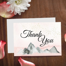 Tarjeta plana de agradecimiento a Boda de montaña 