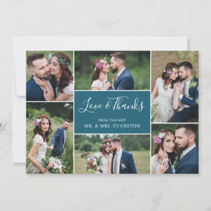 Tarjeta plana de agradecimiento al Boda del Collag
