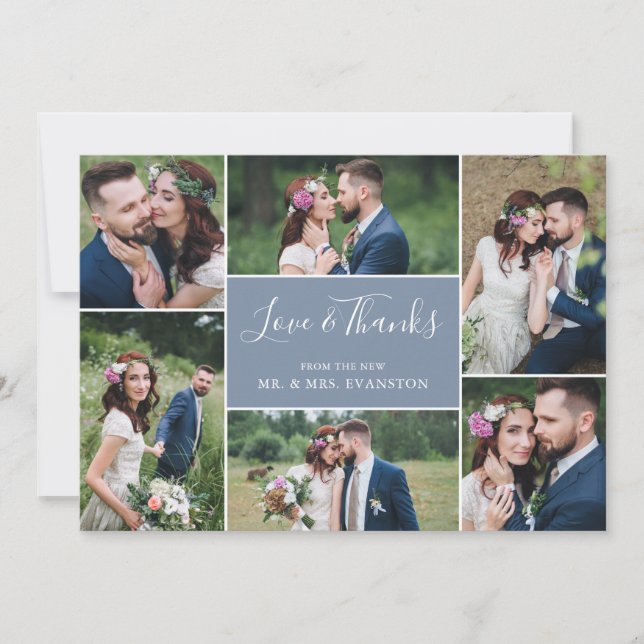 Tarjeta plana de agradecimiento al Boda del Collag (Anverso)