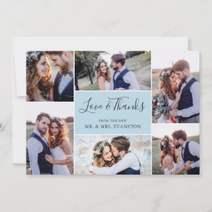 Tarjeta plana de agradecimiento al Boda del Collag