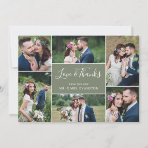 Tarjeta plana de agradecimiento al Boda del Collag