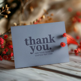 Tarjeta plana de agradecimiento | Azul minimalista