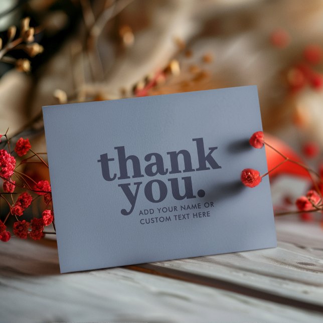 Tarjeta plana de agradecimiento | Azul minimalista (Subido por el creador)