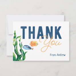 Tarjeta plana de agradecimiento bajo la acuarela d