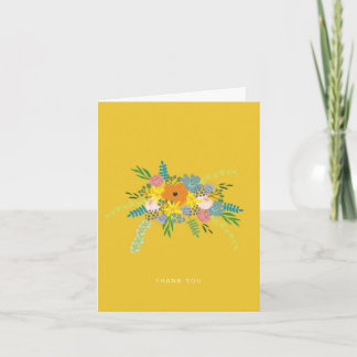 Tarjeta plana de agradecimiento - Botánico Amarill