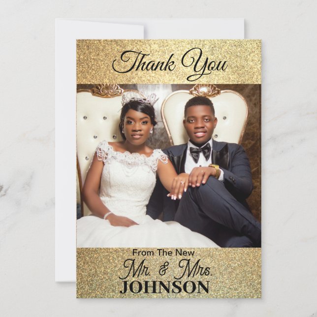 Tarjeta plana de agradecimiento con foto (Anverso)