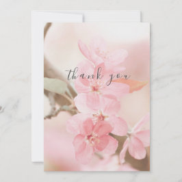 Tarjeta plana de agradecimiento con pétalos de flo