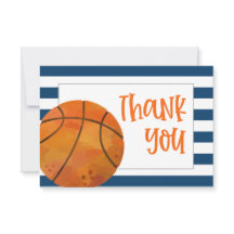 Tarjeta plana de agradecimiento de baloncesto