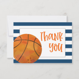 Tarjeta plana de agradecimiento de baloncesto