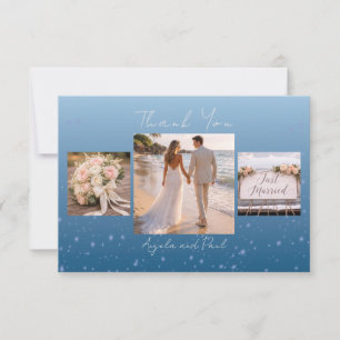 Tarjeta plana de agradecimiento de boda con foto p