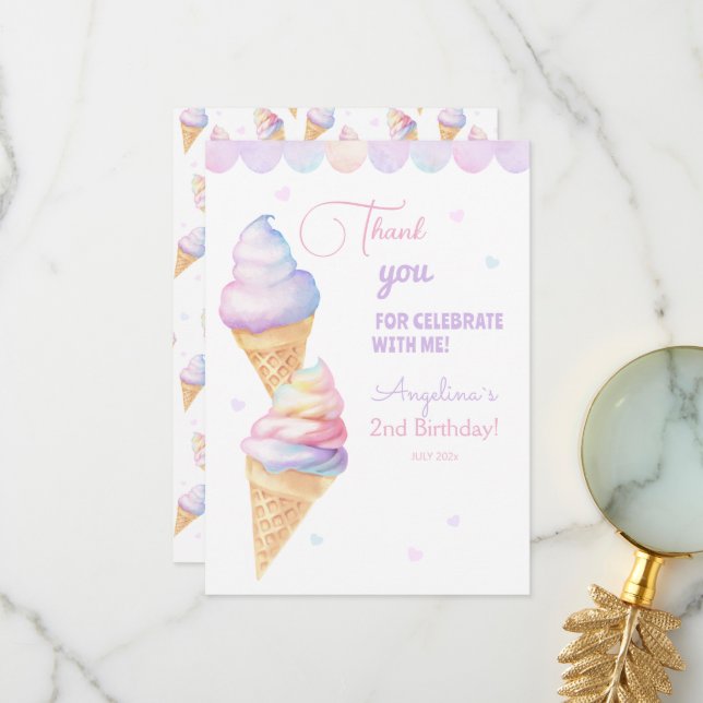 Tarjeta plana de agradecimiento de cumpleaños (Anverso/Reverso In Situ)