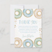 Tarjeta plana de agradecimiento de cumpleaños 1º D