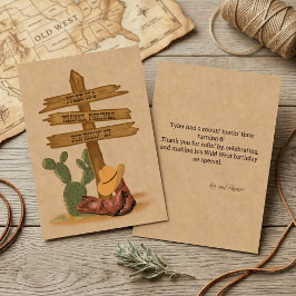 Tarjeta plana de agradecimiento de cumpleaños de v