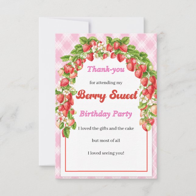 Tarjeta plana de agradecimiento de cumpleaños dulc (Anverso)