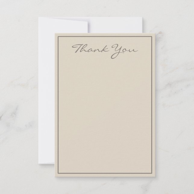 Tarjeta plana de agradecimiento de escritura de te (Anverso)