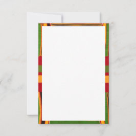 Tarjeta plana de agradecimiento de estampado afric