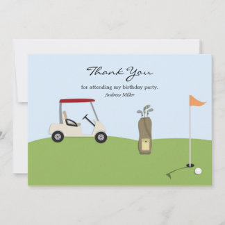 Tarjeta plana de agradecimiento de golf