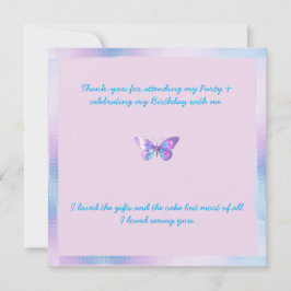 Tarjeta plana de agradecimiento de mariposa hologr