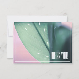 Tarjeta plana de agradecimiento de planta de hoja 