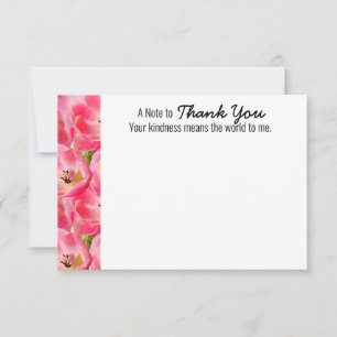 Tarjeta plana de agradecimiento de tulipán acuarel