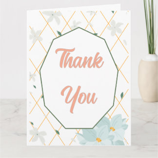 Tarjeta plana de agradecimiento floral pastel
