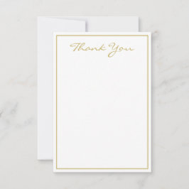 Tarjeta plana de agradecimiento Gold Script Minima