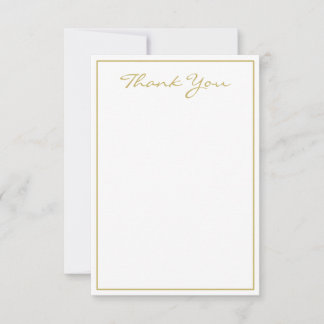 Tarjeta plana de agradecimiento Gold Script Minima