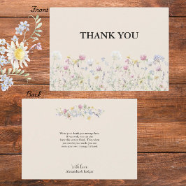 Tarjeta plana de agradecimiento para baby shower d