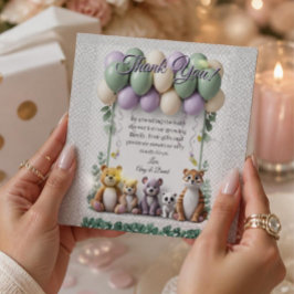 Tarjeta plana de agradecimiento para baby shower d