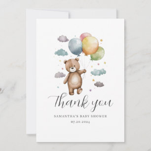 Tarjeta plana de agradecimiento para baby shower d