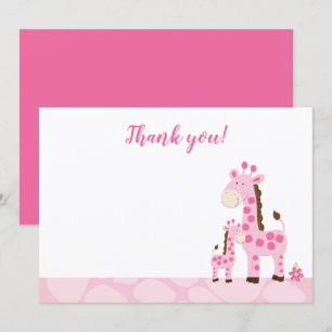 Tarjeta plana de agradecimiento para baby shower d