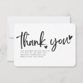Tarjeta plana de agradecimiento para bodas