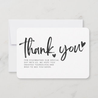 Tarjeta plana de agradecimiento para bodas