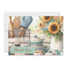 Tarjeta plana de agradecimiento para ducha de novi